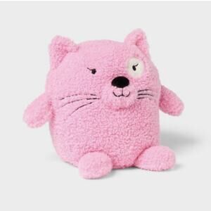 Cat Kids' Mini Weighted Plush Throw Pillow Pink - Pillowfort